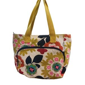 French Bull for Target Floral Canvas Tote Bag Multi-Color Pop Art Shoulder Bag